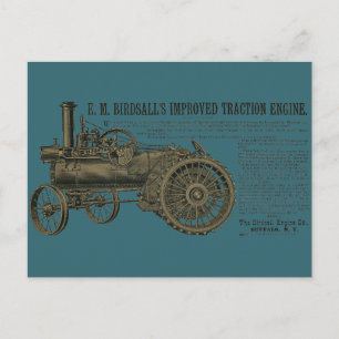 Birdsalls ångmotor 1889 Farm Tractor Vykort
