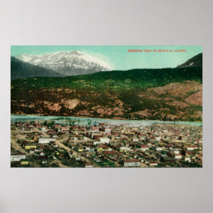 Birdseye beskådar av Skagway, AlaskaSkagway, AK Poster