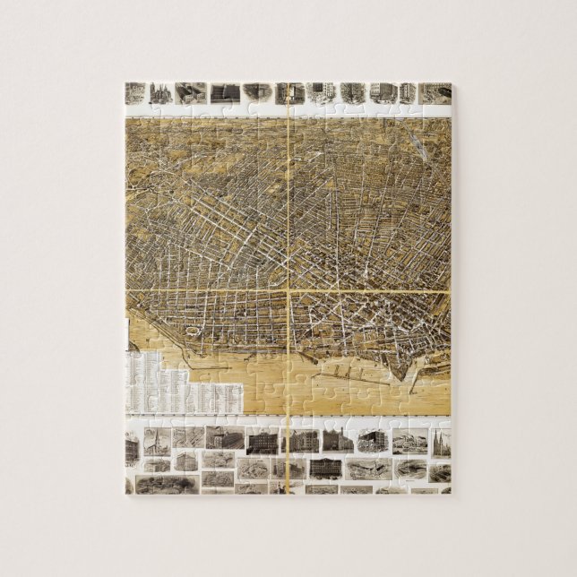 Birdseye karta av Buffel, New York (1900) Pussel (Vertikal)