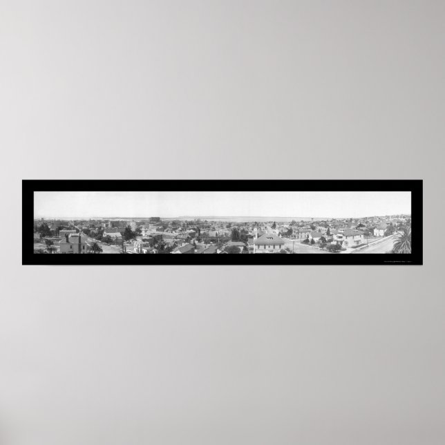 Birdseye San Diego CA Photo 1908 Poster (Framsidan)