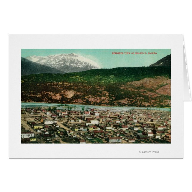 Birdseye View of Skagway, AlaskaSkagway, AK Hälsningskort (Framsidan Horizontal)