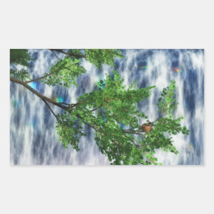 Birdsnest Falls Stickers Rektangulärt Klistermärke