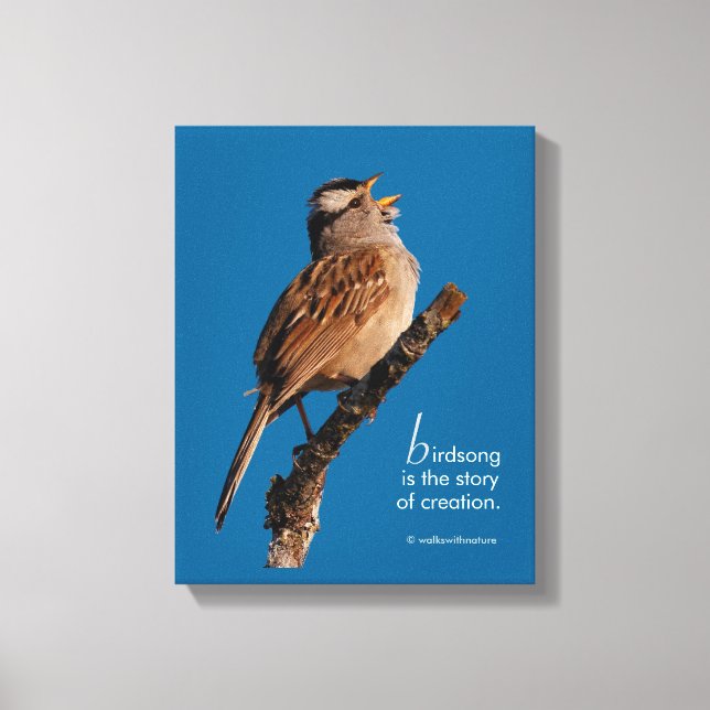 "Birdsong är skapelsens historia" Canvastryck (Framsida)