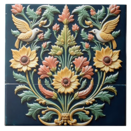 Birdsong Gossip at the Ornamental Blooms Kakelplatta