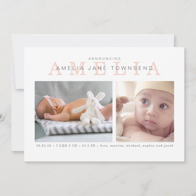 Birdungstjun - Rosa och Grått Meddelande (Framsida)