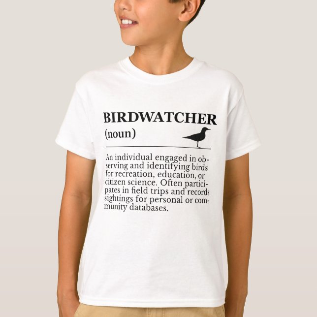 Birdwatcher Definition Observation Identification T Shirt (Framsida)