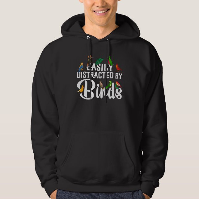 Birdwatcher  Easily distracted by Birds  Crazy Bir Hoodie (Framsida)