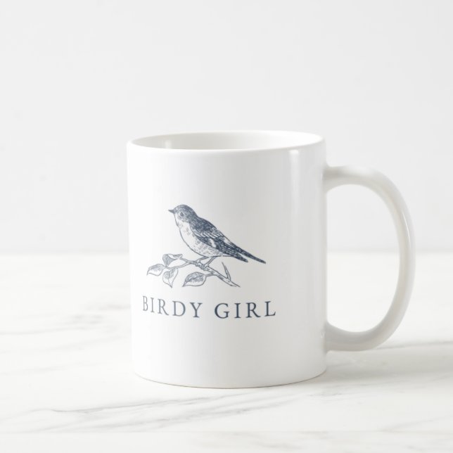 Birdy Girl Bird älskare Coffee Mugg (Höger)
