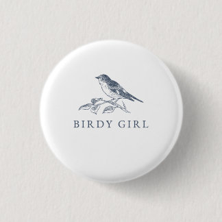 Birdy Girl Bird Watcher Button Knapp