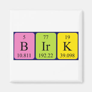 Birk Periodisk bord namn magnet