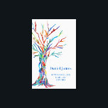 Birkelänget i Träd Canvastryck<br><div class="desc">Den här unika designen gör en underbar keepy och en mycket speciell gåva till en nyfödd. Det är dekorerat med en regnbågsfamilj Träd i färgaden på vit bakgrund. Du kan enkelt anpassa den. Original Mosaic Träd © Michele Davies.</div>