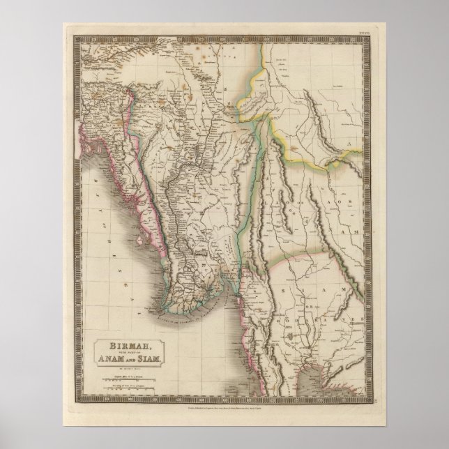 Birmah, Anam, Siam, Thailand Poster (Framsidan)