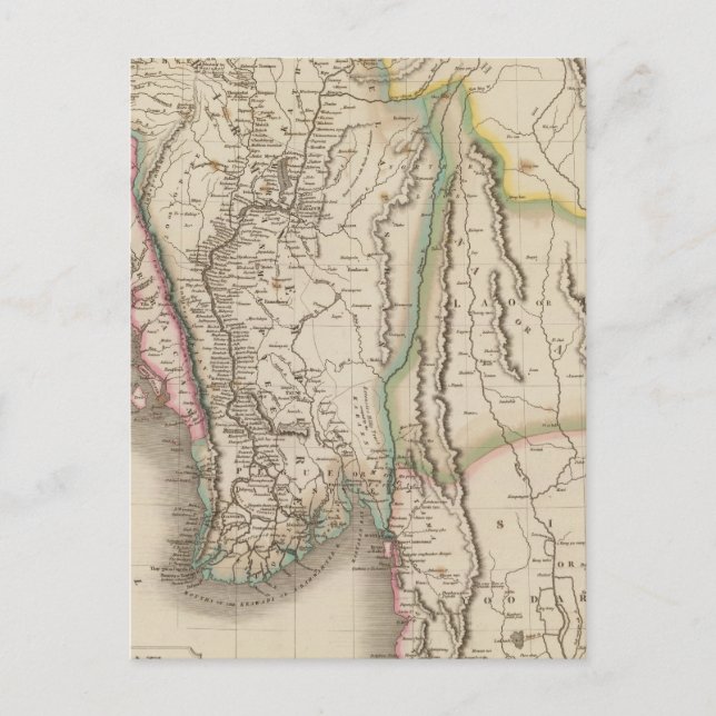 Birmah, Anam, Siam, Thailand Vykort (Framsida)