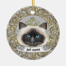 Birmakatt Minnesornament Julgransprydnad Keramik