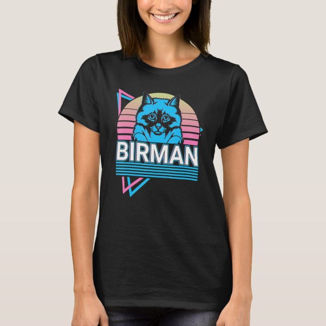 Birmakatt Retro T Shirt (Framsida)