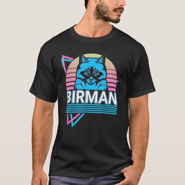 Birmakatt Retro T Shirt (Framsida)