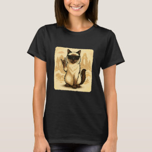 Birmakatt Solglasögon Rockmusik Roligt Retro T Shirt