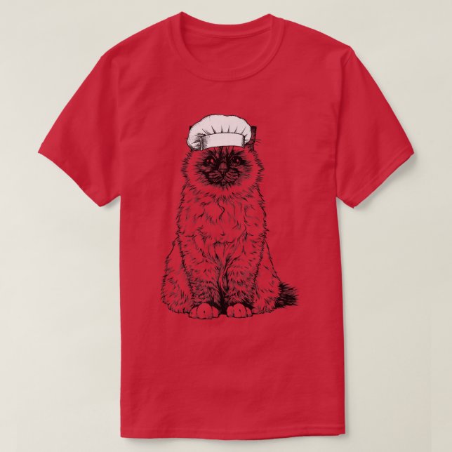 Birman Cat Cook Chef Funny Cooking T Shirt (Design framsida)
