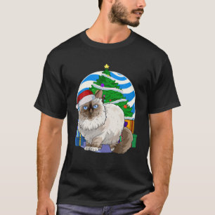 Birman Cat Cute Santa Julgran Decor Gift T Shirt
