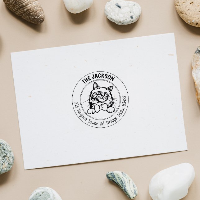 Birman Cat Family Returadress Stämpel (Skapare uppladdad)