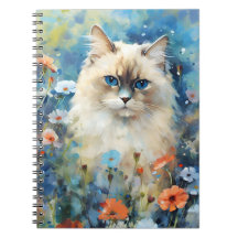 Birman Cat färglös vattenfärgsgrafik