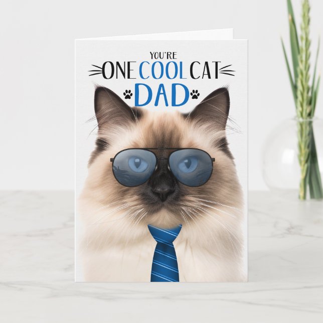 Birman Cat Fars dag En Coola Cat Helgkort (Framsida)