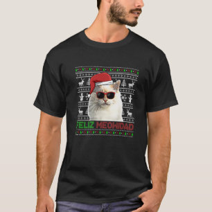Birman Cat Feliz Meowidad Funny jul T Shirt
