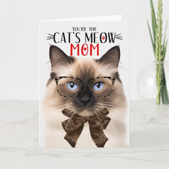 Birman Cat for Pet Mamma på Mors dag Helgkort (Framsida)