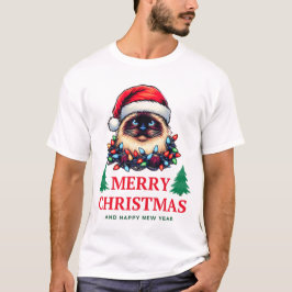 Birman Cat jul Hat Julafton T Shirt