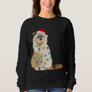 Birman Cat jul Ljus Julafton Cat Lover Santa H T Shirt