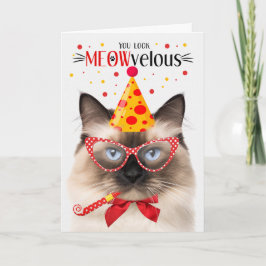 Birman Cat MEOWvelous Birthday Kort