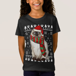 Birman Cat Santa Hat Julafton God jul T Shirt
