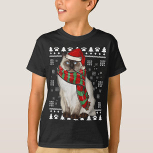 Birman Cat Santa Hat Julafton God jul T Shirt