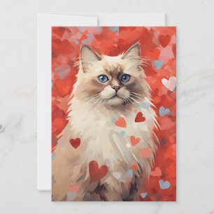 Birman cat Valentines dag Julkort