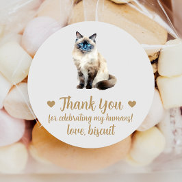 Birman Cat Wedding Favor Stickers Runt Klistermärke