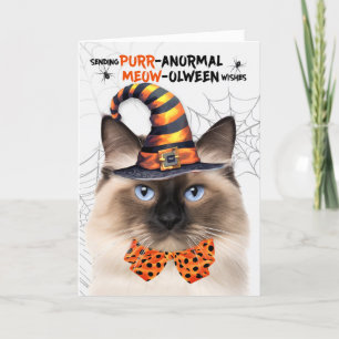 Birman Halloween Cat PURRanormal MEOWolween Helgkort