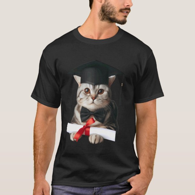 Birman Katt Examen Ceremoni Hatt Examinerad Diplom T Shirt (Framsida)
