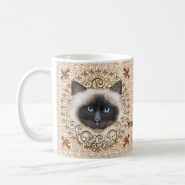 Birman Katt Fleur De Lis  mugg (Vänster)