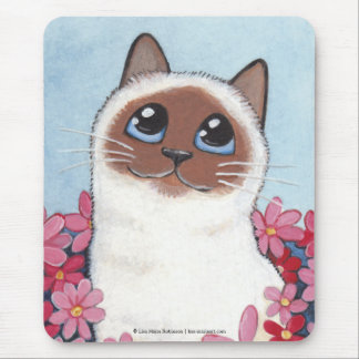 Birman katt- och för rosablommakatt konst Mousepad Musmatta