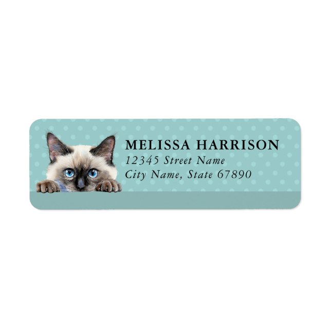 Birman Katt Returadress Etiketter (Framsidan)