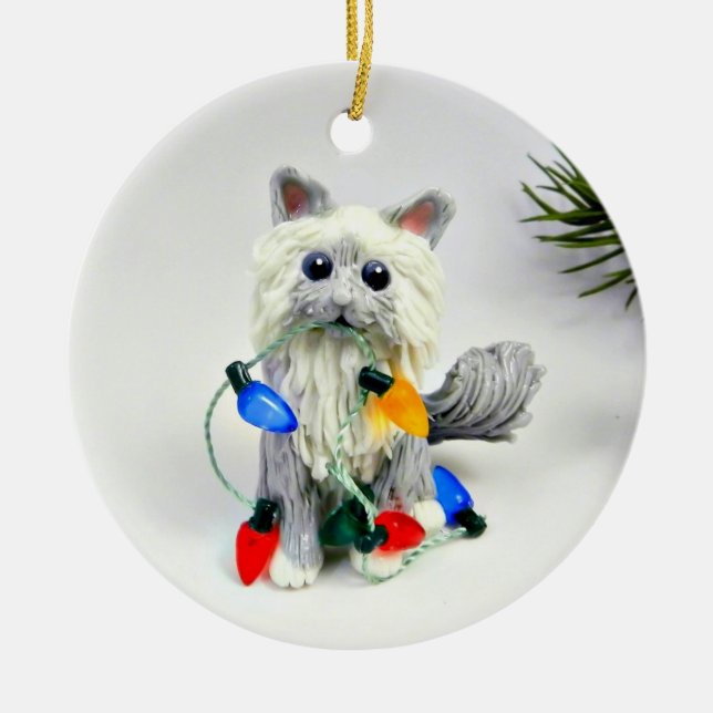Birman Ragdoll Cat Ceramic Ornament (Framsidan)
