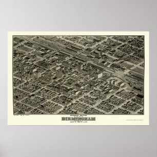 Birmingham, AL Panoramic Karta - 1903 Poster