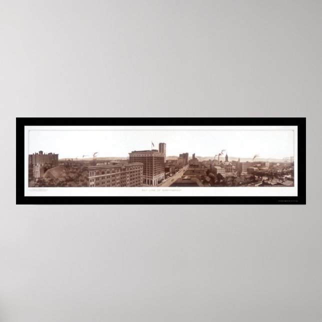 Birmingham, AL Skyline Photo 1914 Poster (Framsidan)