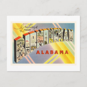 Birmingham Alabama AL Old Vintage resor Souvenir Vykort