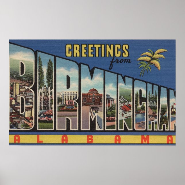Birmingham, Alabama - Large Brev Scenes Poster (Framsidan)