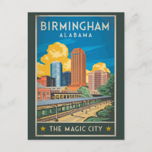 Birmingham Alabama Resa Konst Vintage Vykort