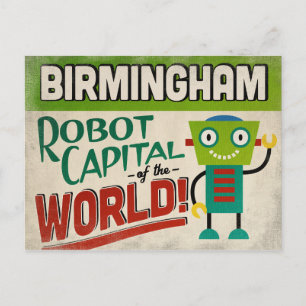 Birmingham Alabama Robot - Funny Vintage Vykort