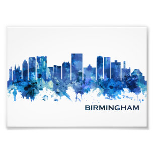 Birmingham Alabama Skyline Blue Fototryck