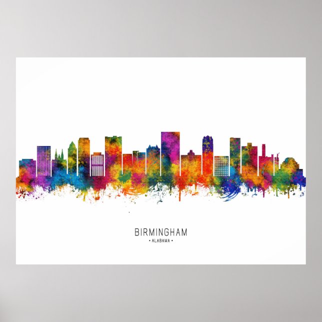 Birmingham Alabama Skyline Poster (Framsidan)