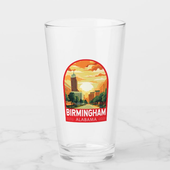 Birmingham Alabama Travel Art Emblem Glaskopp (Framsida)